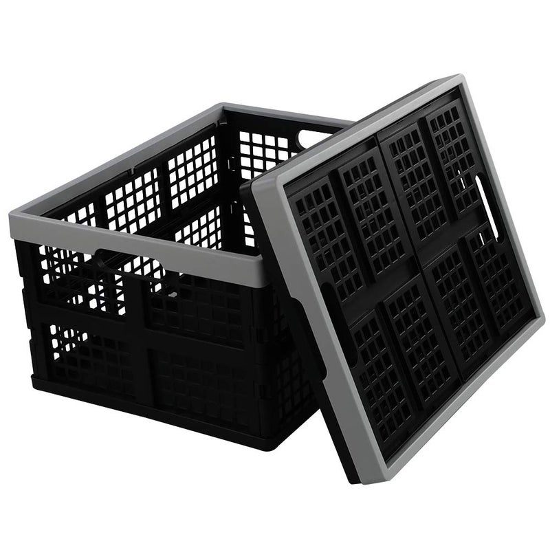 Doryh 34 Quart Plastic Storage Crates, 2-Pack Collapsible Storage Crates, Stackable Storage Basket Bin - Image 1